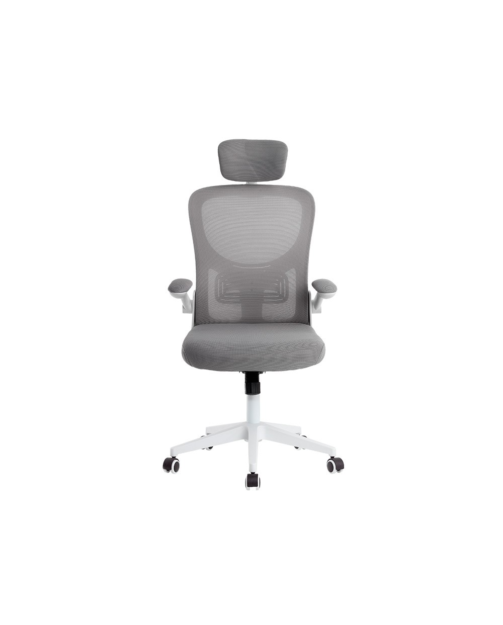 Silla q connect ergonomica pal ermo malla base nylon alt max 1300 anc 610 prof 600 ruedas premium color blanco gris