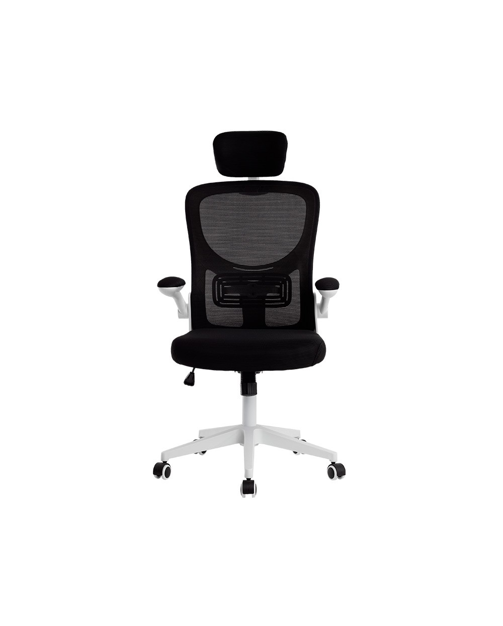 Silla q connect ergonomica pal ermo malla base nylon alt max 1300 anc 610 prof 600 ruedas premium color blanco negro