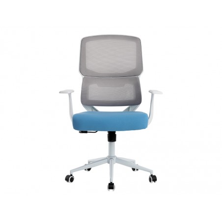 Silla q connect oficina lucca malla base metalica alt max 1090 anc 700 prof 650 ruedas premium color blanco gris azul