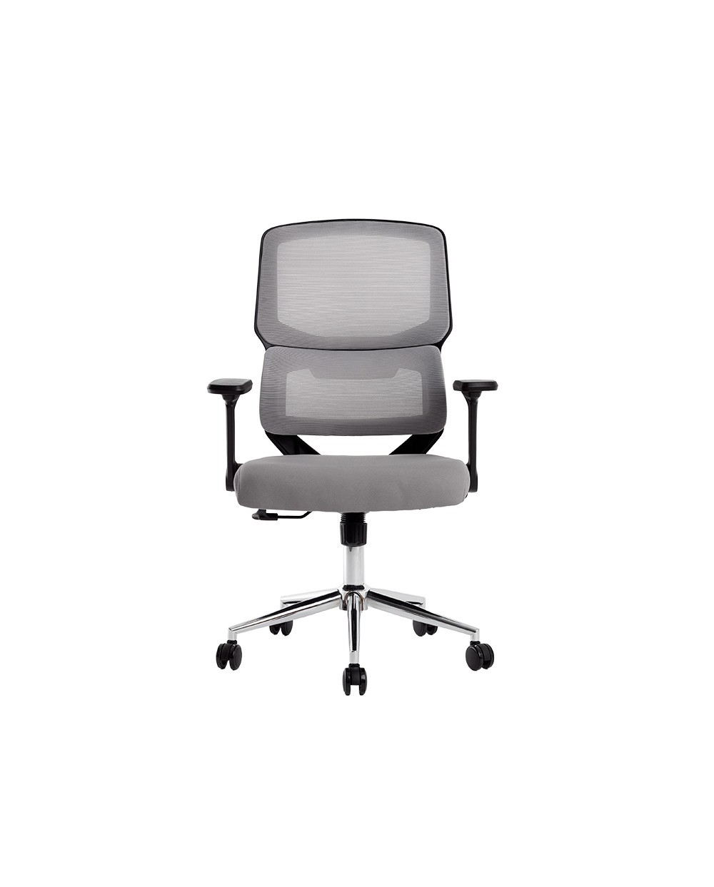 Silla q connect oficina lucca malla base metalica alt max 1090 anc 700 prof 650 ruedas premium color negro gris