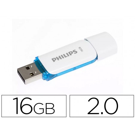 Memoria usb philips flash usb 20 16gb snow blue