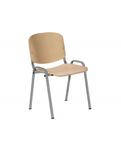 Silla rocada confidente estructura metalica asiento y respaldo madera natural 570x410x810 mm