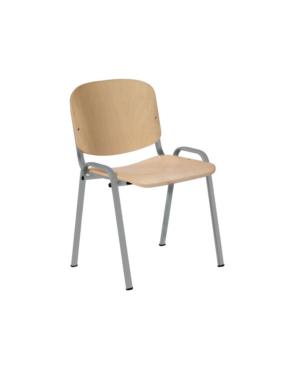 Silla rocada confidente estructura metalica asiento y respaldo madera natural 570x410x810 mm