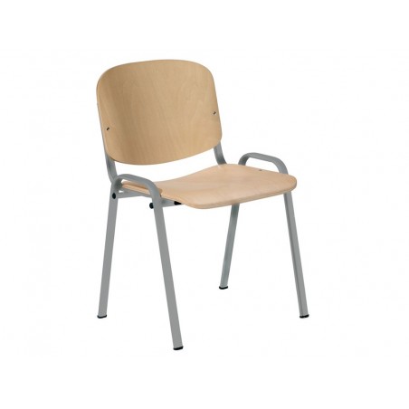 Silla rocada confidente estructura metalica asiento y respaldo madera natural 570x410x810 mm