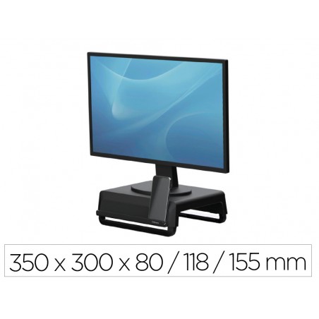 Soporte fellowes para monitor breyta 3 ajustes de altura hasta 30 kg 100 reciclable 350x300x80 118 155 mm negro