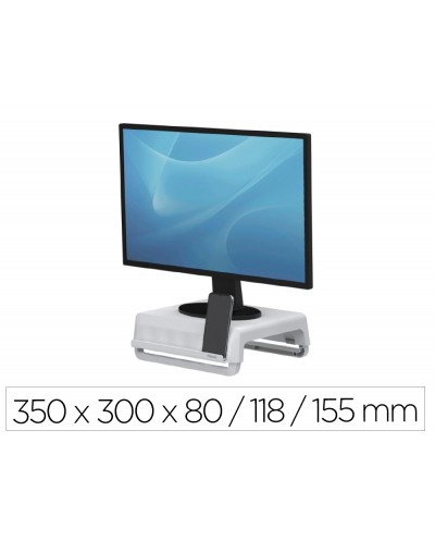 Soporte fellowes para monitor breyta 3 ajustes de altura hasta 30 kg 100 reciclable 350x300x80 118 155 mm blanco