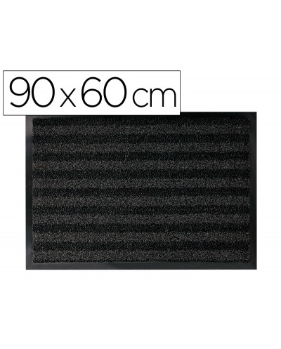 Alfombra para suelo q connect premium para interiores antideslizante fibra polipropileno y fieltro gris 90x60 cm