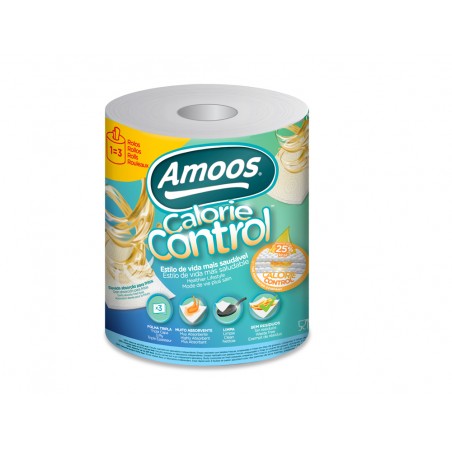 Papel de cocina amoos calorie control 3 capas 58g m2 109 servicios rollo