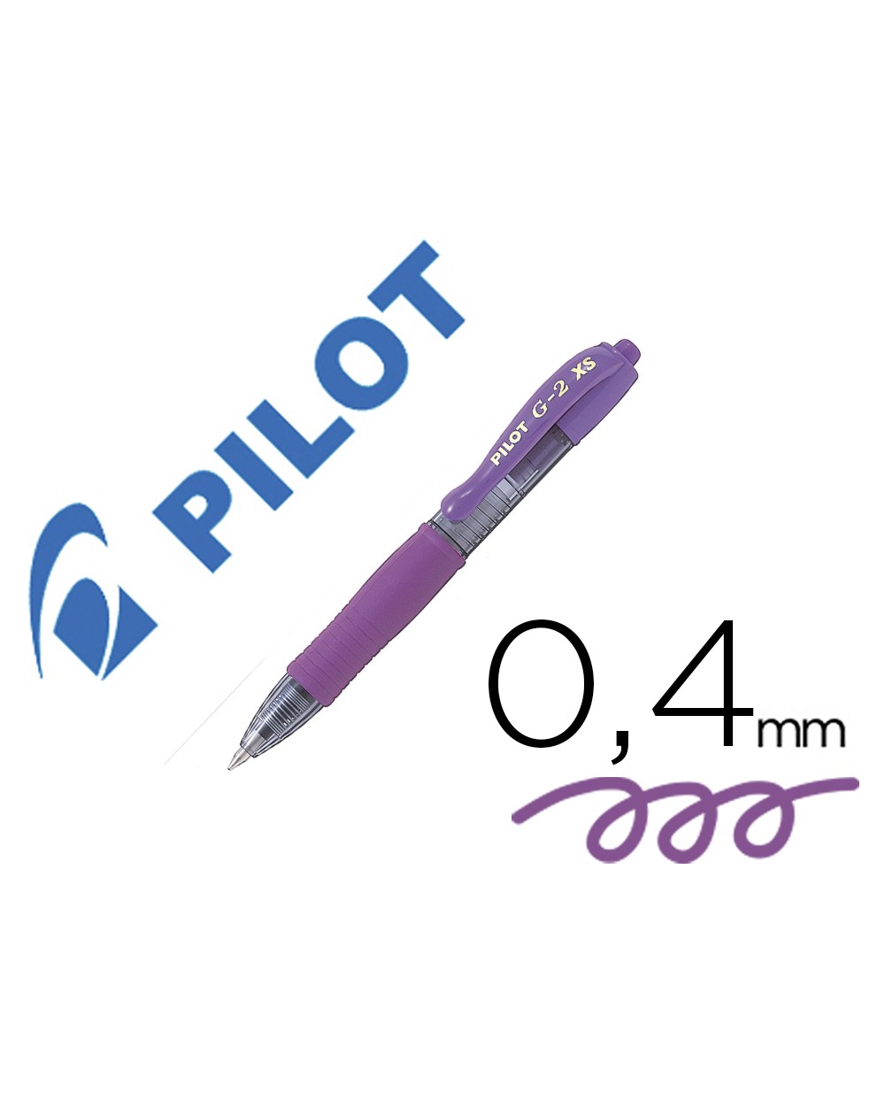 Boligrafo pilot g 2 pixie violeta tinta gel retractil sujecion de caucho