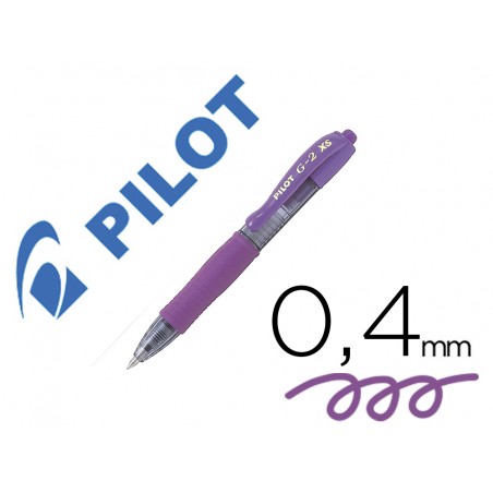 Boligrafo pilot g 2 pixie violeta tinta gel retractil sujecion de caucho