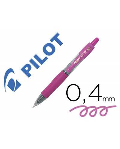 Boligrafo pilot g 2 pixie rosa tinta gel retractil sujecion de caucho