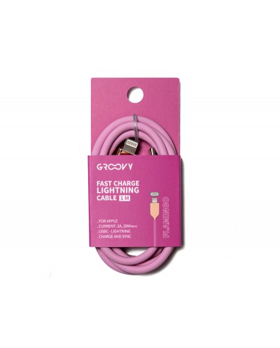 Cable groovy usb 20 tipo c a tipo c longitud 1 mt silicona color rosa flamenco