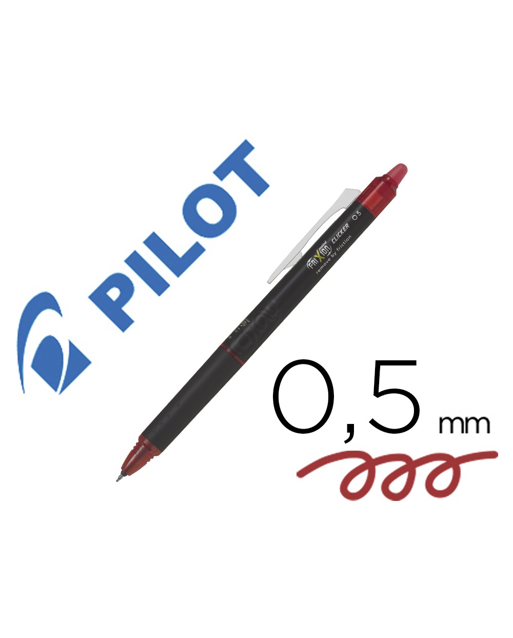 Boligrafo pilot frixion point clicker borrable 05 mm rojo