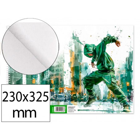 Bloc dibujo liderpapel artistico urban espiral 230x325mm 20 hojas 130g m2 sin recuadro perforado