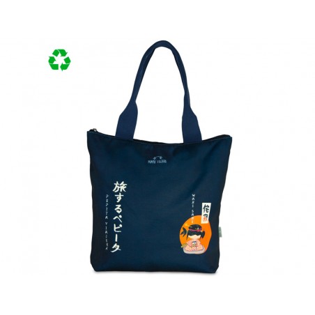 Bolsa con asas pepita viajera japon tote bag 400x450 mm