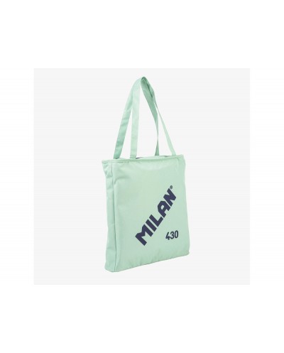 Bolsa con asas milan tote bag dos cremalleras serie 1918 color verde 380x360x65 mm