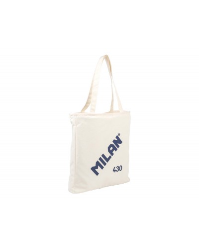 Bolsa con asas milan tote bag dos cremalleras serie 1918 color beige 380x360x65 mm