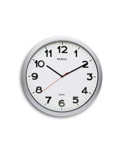 Reloj maul step de pared redondo 40 cm diametro electrico color plata