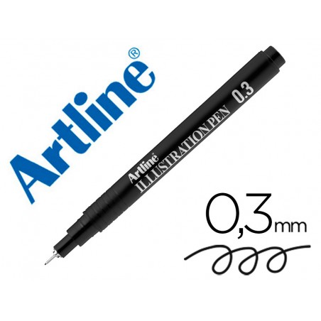 Rotulador artline calibrado micrometrico negro illustration pen ek 283iln punta poliacetal 03mm