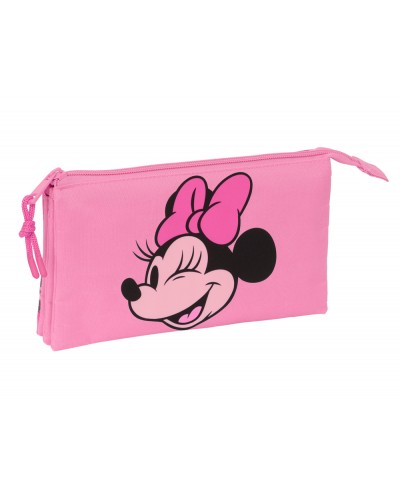 Bolso escolar portatodo safta triple minnie mouse loving 30x220x120 mm