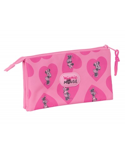 Bolso escolar portatodo safta triple minnie mouse loving 30x220x120 mm