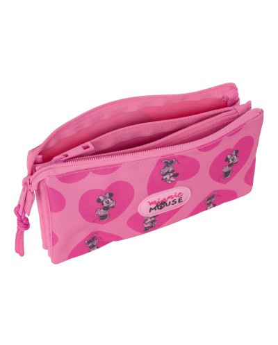 Bolso escolar portatodo safta triple minnie mouse loving 30x220x120 mm