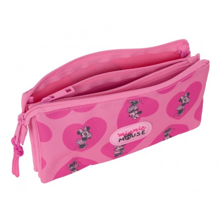 Bolso escolar portatodo safta triple minnie mouse loving 30x220x120 mm