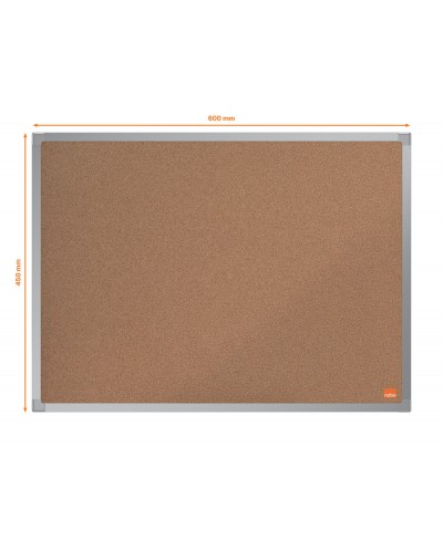 Pizarra corcho nobo essence marco aluminio 600x450 mm