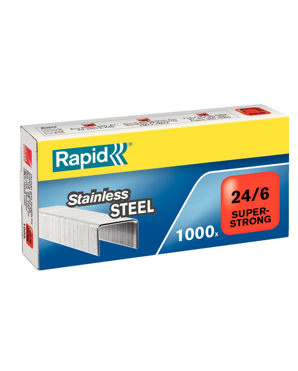 Grapas rapid 24 6 super strong acero inoxidable caja 1000 unidades