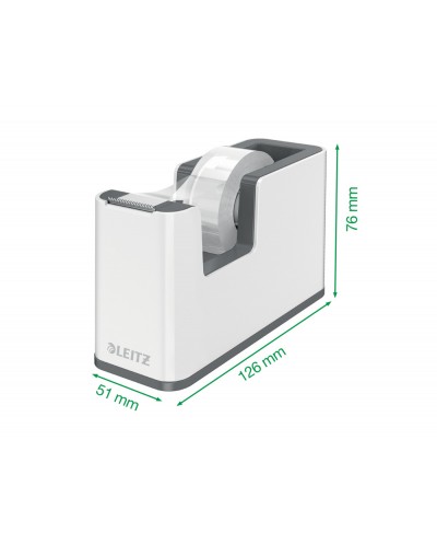 Portarrollo sobremesa leitz wow dual para cintas 33 mt color turquesa blanco