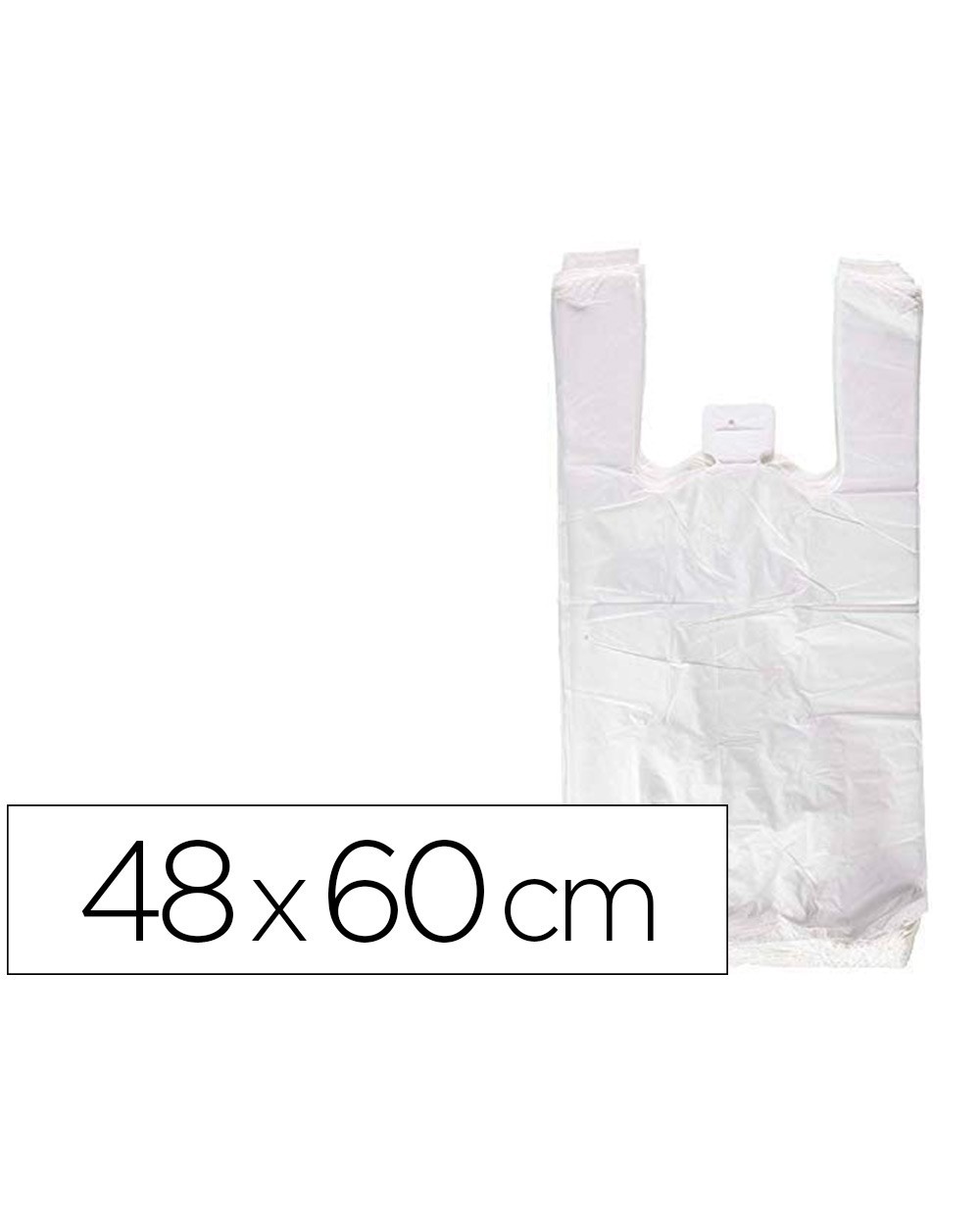 Bolsa camiseta reciclada 70 blanca 50 mc 48x60 cm apta legislacion de bolsas 2021