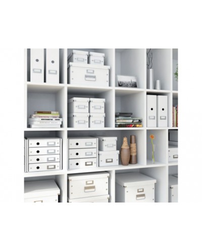 Caja almacenamiento leitz clickstore wow carton reciclado color blanco 281x200x369 mm