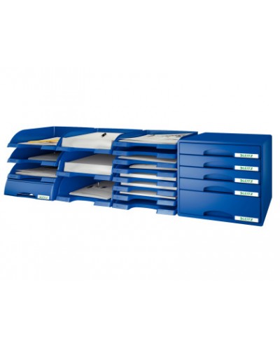 Bandeja sobremesa leitz plus jumbo opaca color azul 255x357x103 mm