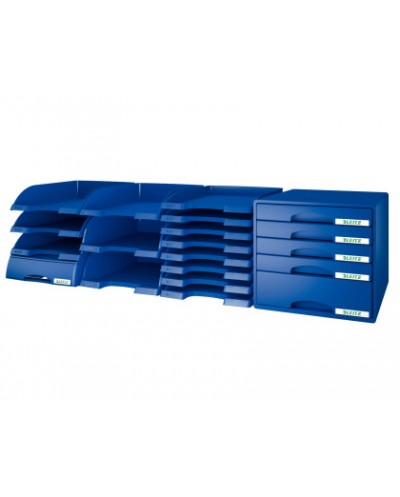 Bandeja sobremesa leitz plus jumbo opaca color azul 255x357x103 mm