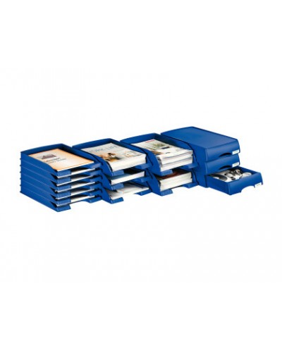 Bandeja sobremesa leitz plus jumbo opaca color azul 255x357x103 mm