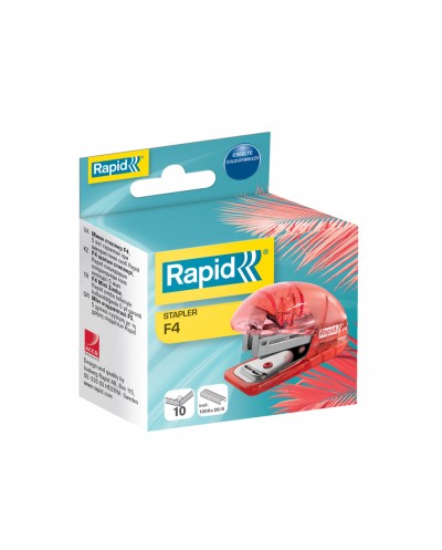 Grapadora rapid mini baby ray colour ice f4 capacidad 10 hojas usa grapas 24 6 y 26 6 color verde en blister
