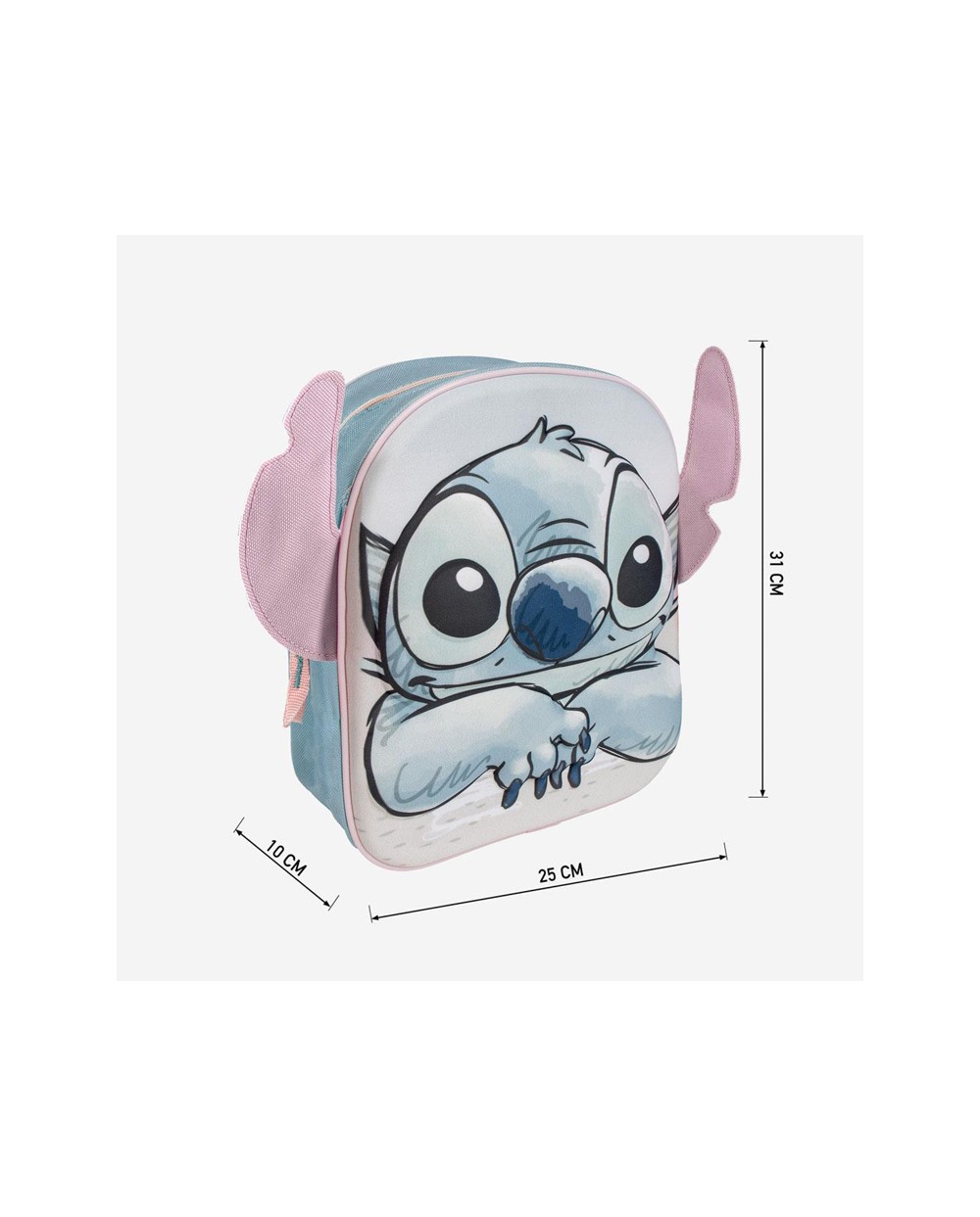 Mochila infantil 3d aplicaciones stitch 220x270x100 mm