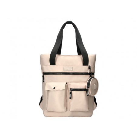 Cartera antartik bolso mochila casual color beige 400x120x390 mm