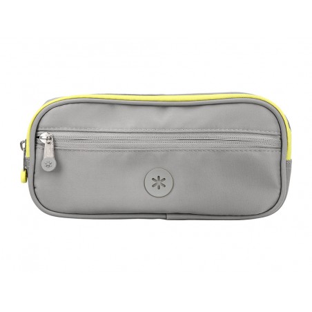 Estuche portatodo antartik 3 compartimentos companero de mochila color gris 100 x 60 x 220 mm