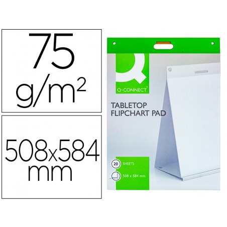 Bloc congreso q connect liso autoadhesivo sobremesa 508x584 mm 20 hojas papel blanco de 75g m2 fsc