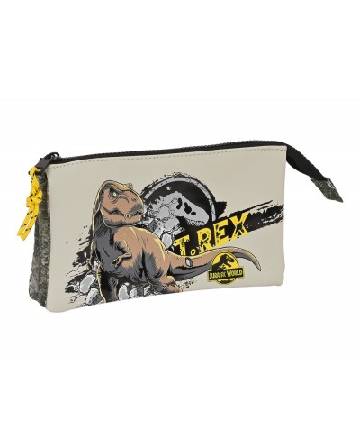 Bolso escolar portatodo safta triple jurassic world warning 30x220x120 mm
