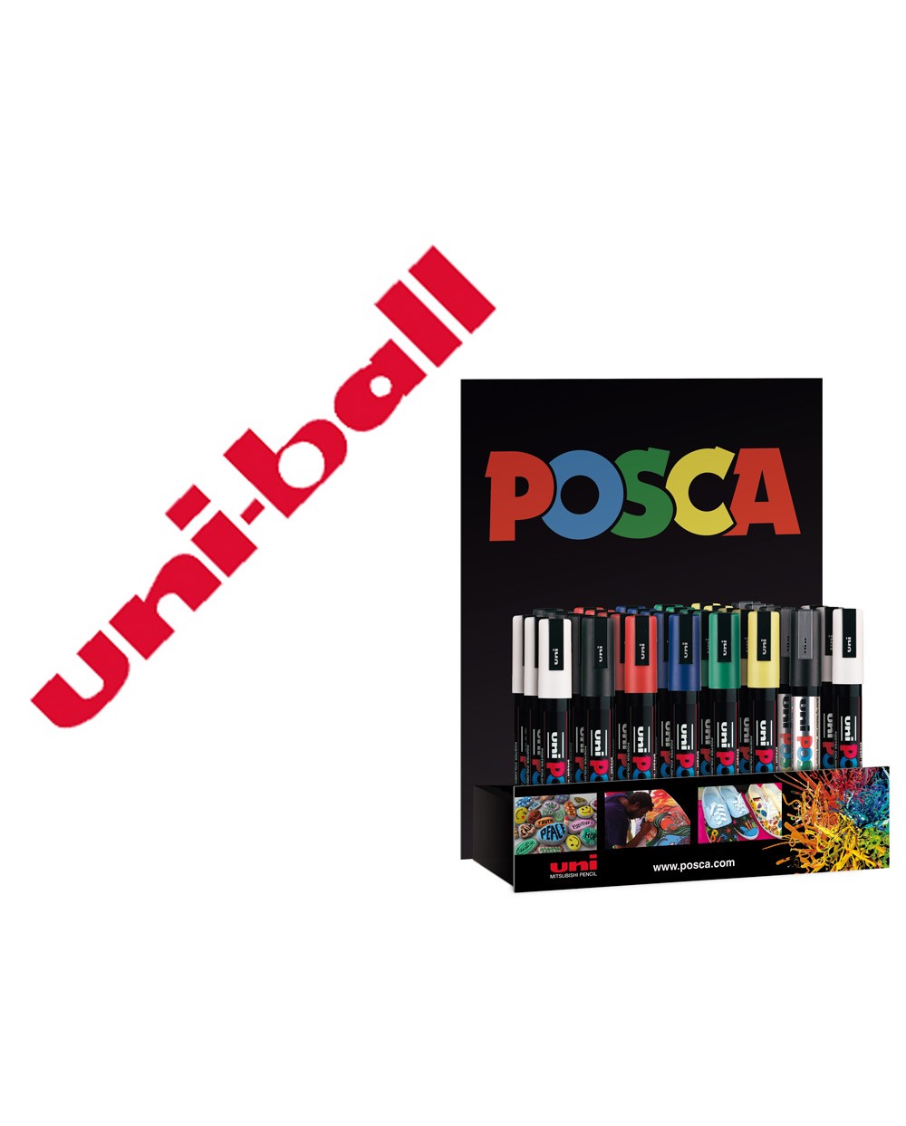 Rotulador uni ball posca pc5m pintura base al agua 18 25 mm expositor 36 unidades colores surtidos