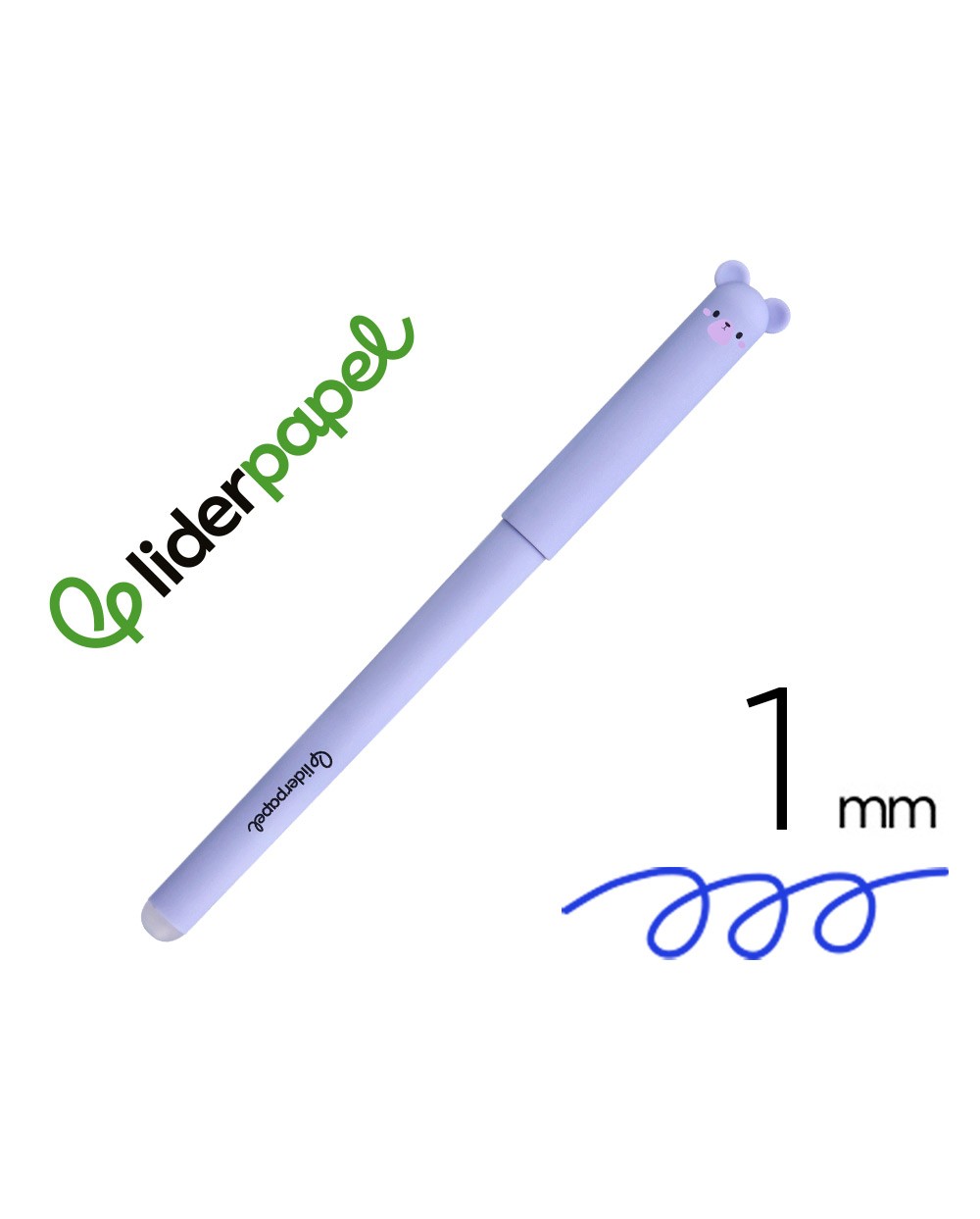 Boligrafo fantasia liderpapel animal town oso tinta azul borrable punta 1 mm