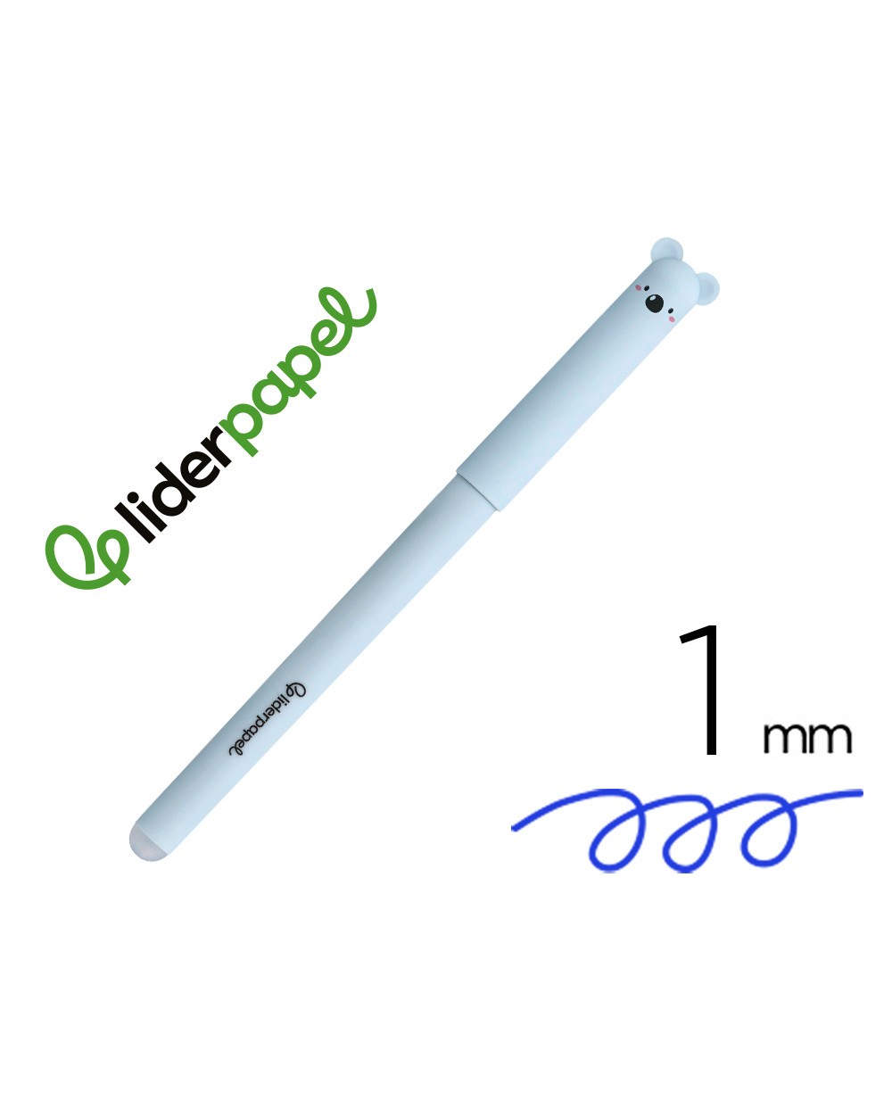 Boligrafo fantasia liderpapel animal town koala tinta azul borrable punta 1 mm