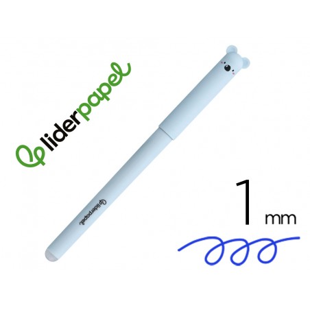 Boligrafo fantasia liderpapel animal town koala tinta azul borrable punta 1 mm
