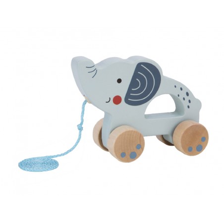 Juego infantil imaginovo madera elefante para arrastrar con ruedas 12 meses 134x10x54cm