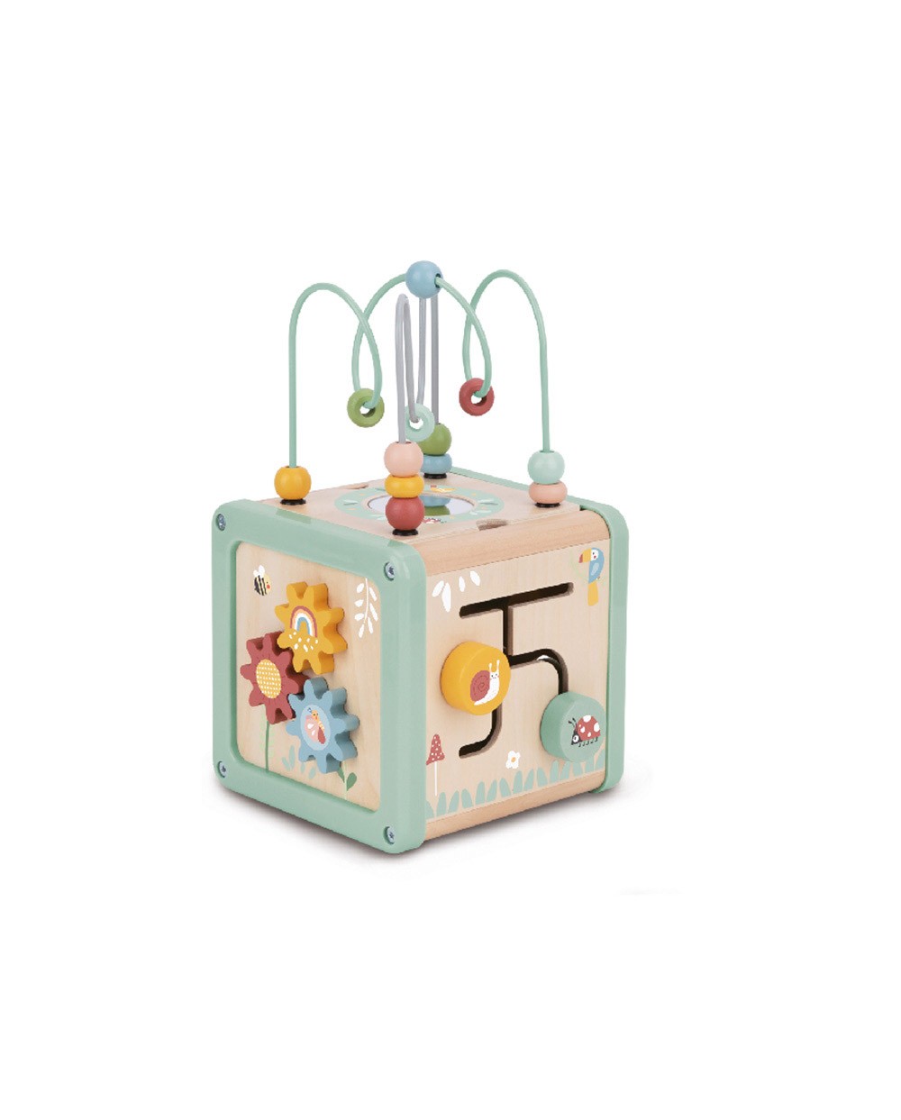 Juego infantil imaginovo madera cubo de actividades 18 meses 155x155x28cm