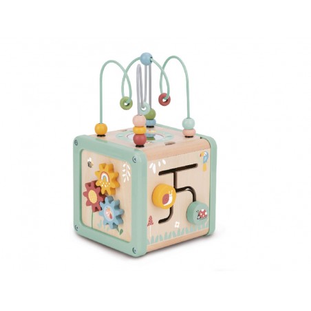 Juego infantil imaginovo madera cubo de actividades 18 meses 155x155x28cm