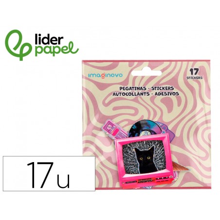 Pegatinas imaginovo retro disenos surtidos para ordenador 145x140 mm en blister