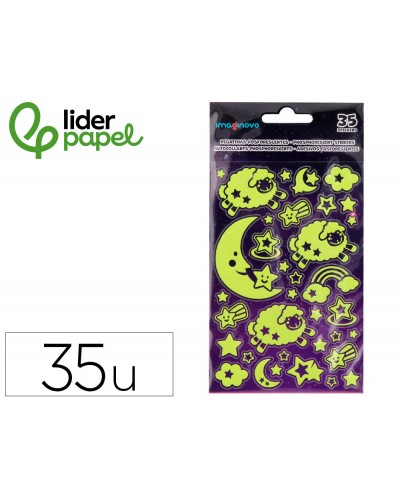 Pegatinas imaginovo luminosas luna luminosas 250x145 mm en blister